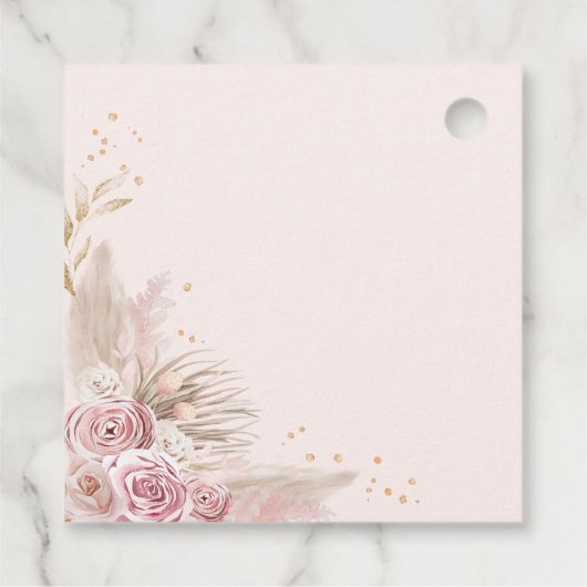 白鳥かわいらしプリンセスピンク金ゴールドバルーンベビーガール フェイバータグ (裏面)