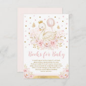 白鳥かわいらしプリンセスピンク金ゴールドブックfor Baby Girl エンクロージャーカード (正面/裏面)