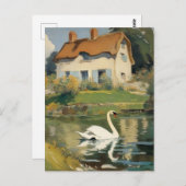 白鳥が池で泳ぐ ポストカード (正面/裏面)
