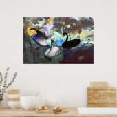 白鳥が泳ぐ ポスター (キッチン)