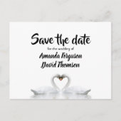 白鳥が白を愛する日付を保存結婚する 案内ポストカード (正面)