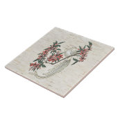 白鳥とさくらんぼが咲く樺の木陶磁器タイル タイル (側面)