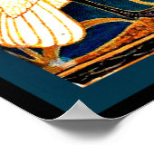 白鳥とイグサとアイリス絵画ヴィンテージの ポスター (角)