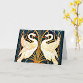 白鳥とイグサとアイリス カード (黄色い花)