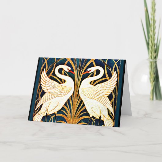 白鳥とイグサとアイリス カード (正面)