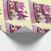 白鳥とカップケーキピンクビーチ結婚式の戦車 ラッピングペーパー (角)