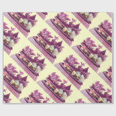 白鳥とカップケーキピンクビーチ結婚式の戦車 ラッピングペーパー (フラット)