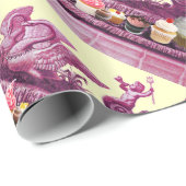 白鳥とカップケーキピンクビーチ結婚式の戦車 ラッピングペーパー (ロールコーナー)