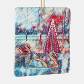 白鳥とクリスマスツリーセラミックオーナメント セラミックオーナメント (右)