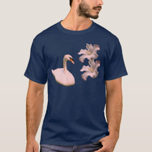 白鳥とハイビスカスフラワー自然 Tシャツ
