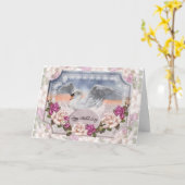 白鳥とバラの母の日用カード カード (黄色い花)