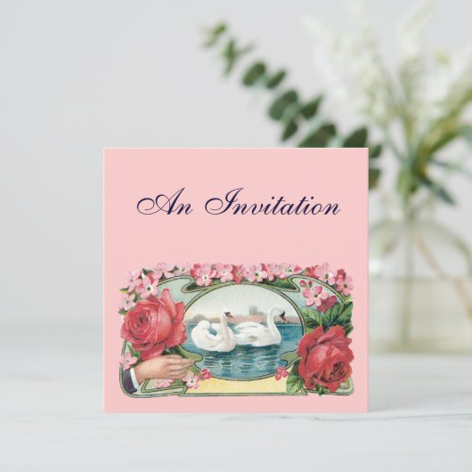 白鳥とバラカスタムパーティの招待状 招待状 (スタンド正面)