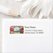 白鳥とバラカスタム住所 シール小 ラベル (インサイチュ)