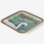 白鳥とユリ（四角） ペーパープレート (傾斜あり)