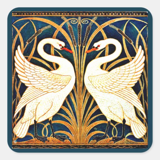 白鳥とラッシュとアイリス スクエアシール (正面)