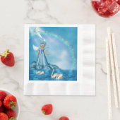 白鳥と天使 縁ありランチョンナプキン (インサイチュ)