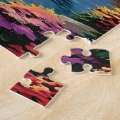 白鳥と息をのむような山エレガントの夕日 ジグソーパズル (側面)