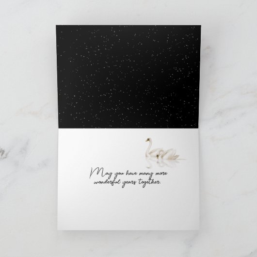 白鳥と月結婚の記念日 カード (内部)