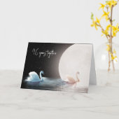 白鳥と月46周年 カード (黄色い花)