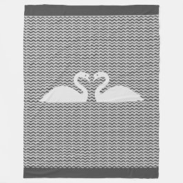 白鳥と波 フリースブランケット