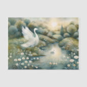 白鳥と湖のあるルネサンス絵画 薄葉紙 (正面)