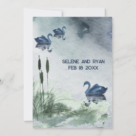 白鳥と湖の風景は日付を保存 セーブザデート (裏面)