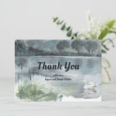 白鳥と湖の風景 サンキューカード (スタンド正面)