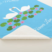 白鳥と睡蓮結婚のカスタム シェルパブランケット (3/4)