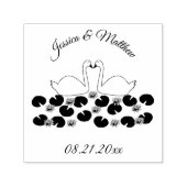 白鳥と睡蓮結婚のカスタム セルフインキングスタンプ (デザイン)