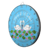 白鳥と睡蓮結婚のカスタム ダーツボード (正面右)