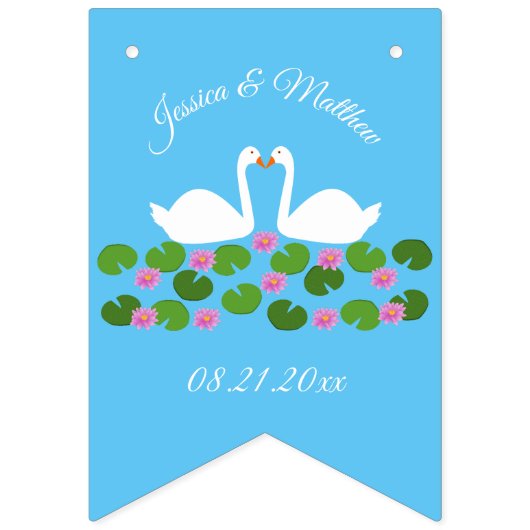 白鳥と睡蓮結婚のカスタム バンティングフラッグ (第1の旗)