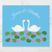 白鳥と睡蓮結婚のカスタム ビールラベル (シングルラベル)