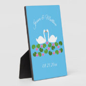 白鳥と睡蓮結婚のカスタム フォトプラーク (側面)