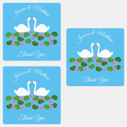 白鳥と睡蓮結婚のカスタム ラベル (グループ)