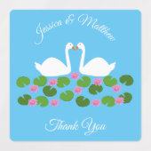 白鳥と睡蓮結婚のカスタム ラベル (デザイン1)