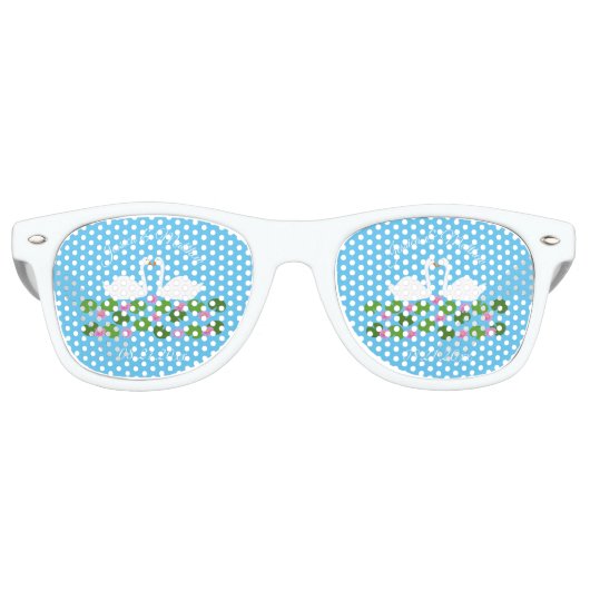 白鳥と睡蓮結婚のカスタム レトロサングラス (正面)