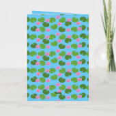 白鳥と睡蓮結婚のカスタム 箔グリーティングカード (裏面)