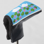 白鳥と睡蓮結婚の ゴルフヘッドカバー (3/4 正面)