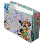 白鳥と花抱き枕 ラージペーパーバッグ (正面アングル)