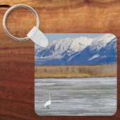 白鳥と雪 キーホルダー (正面)