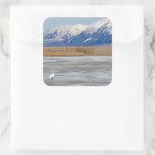 白鳥と雪 スクエアシール (バッグ)