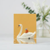 白鳥にネズミが乗る|過去記事 ポストカード (スタンド正面)