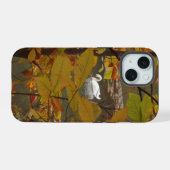 白鳥のいる秋の池 iPhone 15ケース (裏面横)