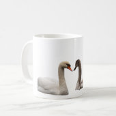 白鳥のつながりマグカップ - 優雅な自然の調和 コーヒーマグカップ (正面左)