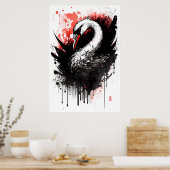 白鳥のインクポートレート ポスター (キッチン)