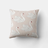白鳥のエレガンス：装飾用の白いパターン。 クッション (裏面)