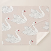 白鳥のエレガンス:装飾用の白いパターン。 シェルパブランケット (正面(横))