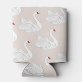 白鳥のエレガンス：装飾用の白いパターン。 缶クーラー (裏面)