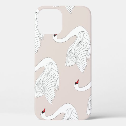 白鳥のエレガンス:装飾用の白いパターン。 Case-Mate iPhoneケース (裏面)