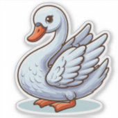 白鳥のカスタム切りビニールのシール シール (正面)